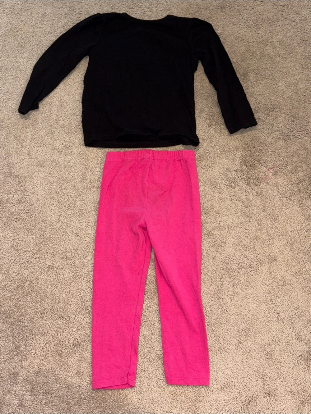 Garanimals Hot Pink Leggings with Black Ruffle Top Set 4T